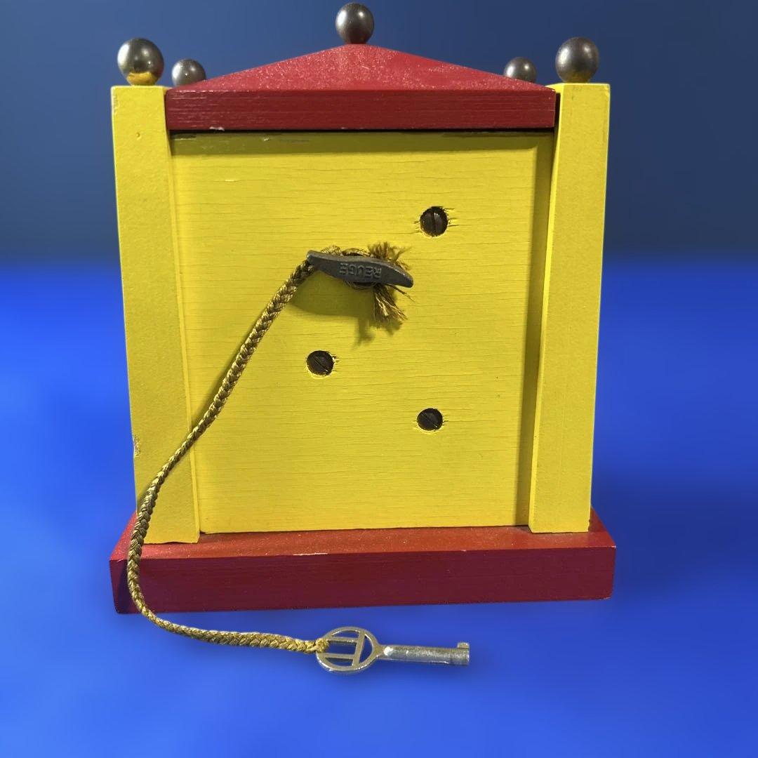 【アンティーク】REUGE スイス製 からくり ピエロ オルゴール　カギ付