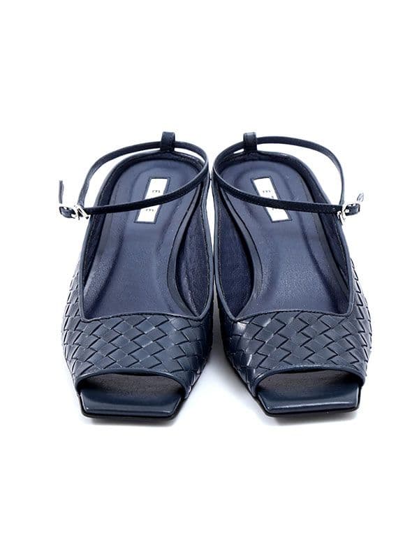 ETRE TOKYO ナローストラップレザーメッシュミュール