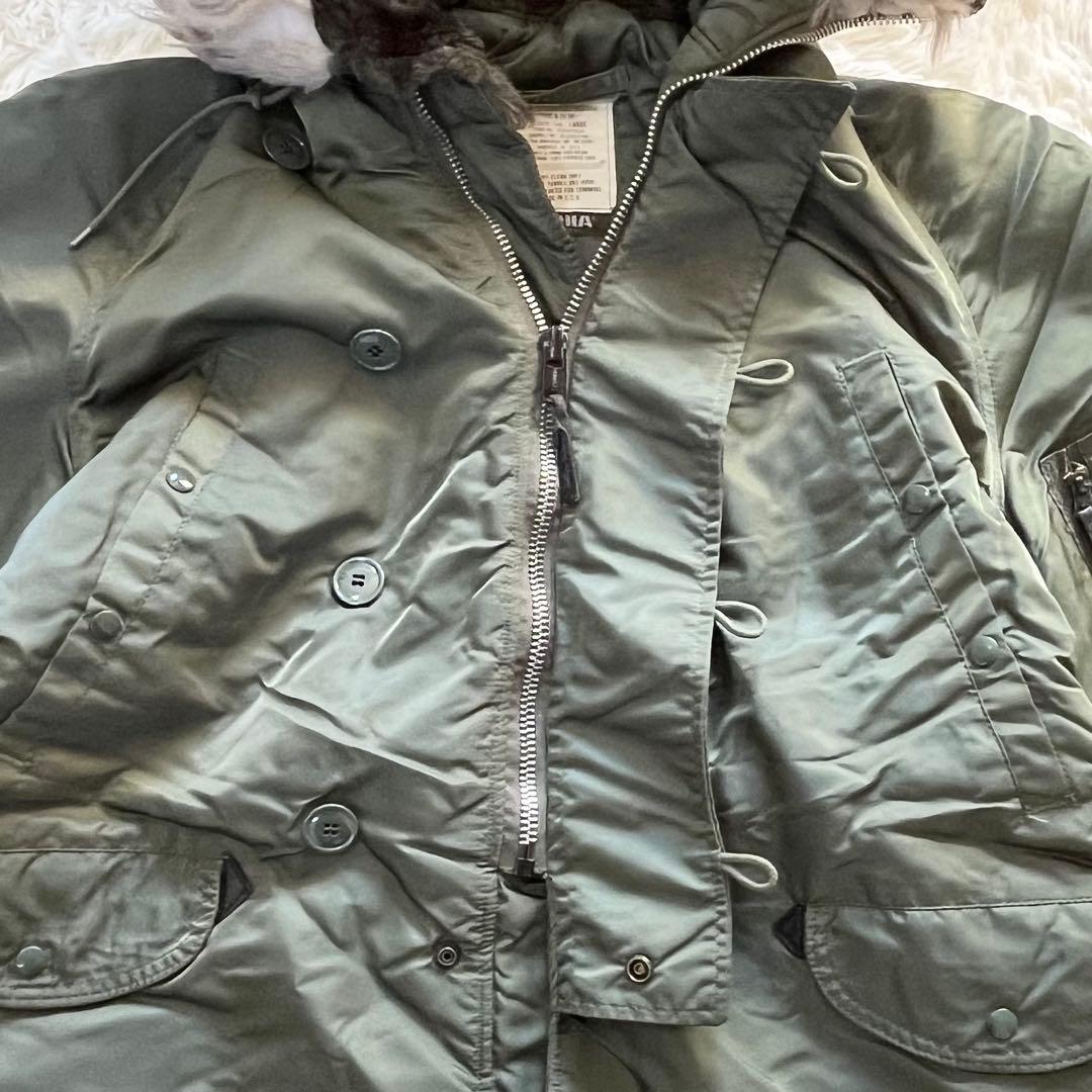 アルファインダストリーズ USA製 N-3B フライトジャケット L セージ