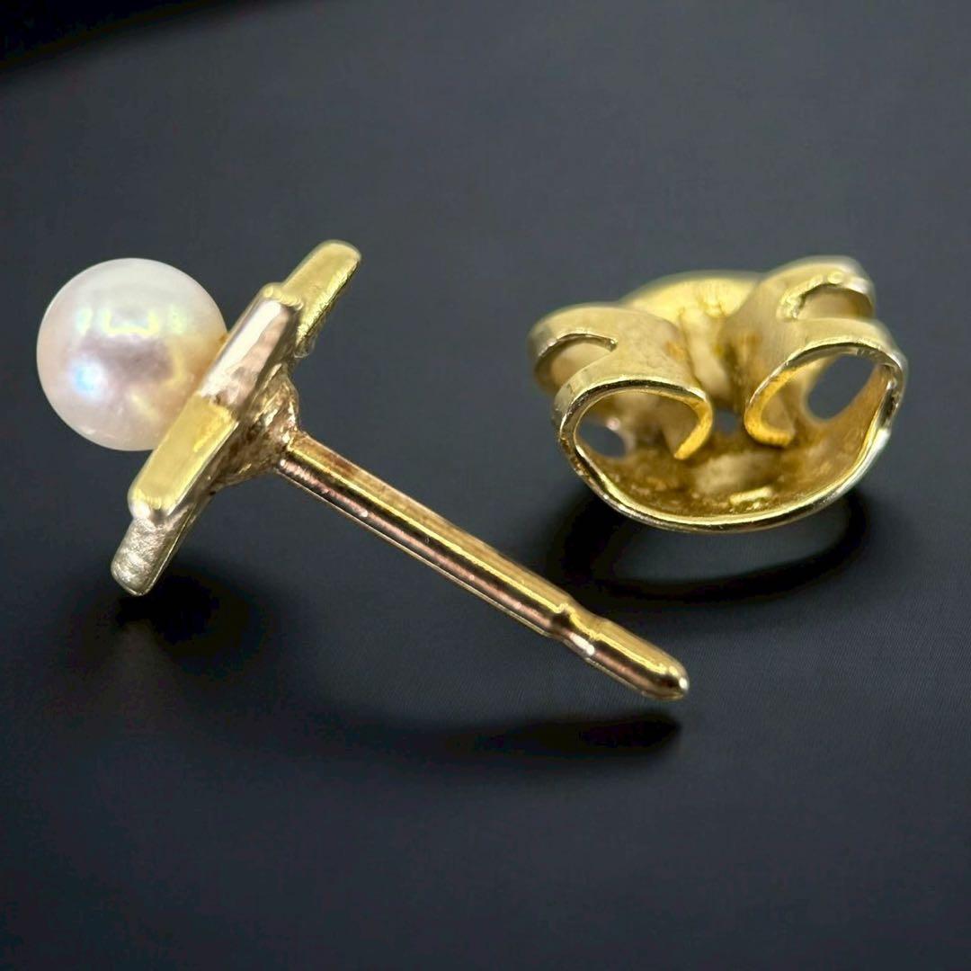 【極上】ミキモト　K14 ピアス　アコヤ　本真珠　ベビーパール　片耳