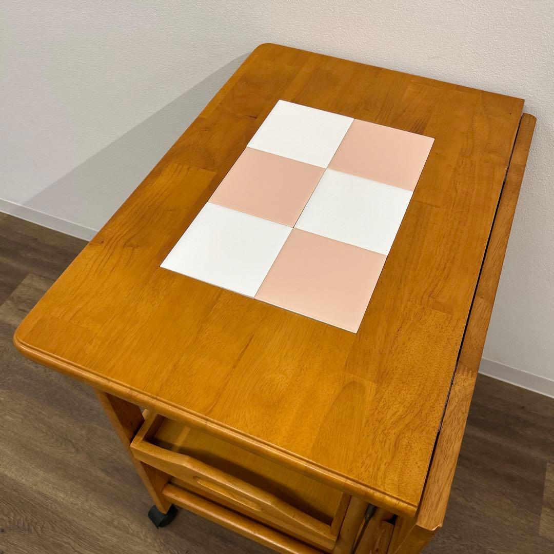 アウトレット★折畳み式キッチンワゴン キャスター付き バタフライワゴン 完成品