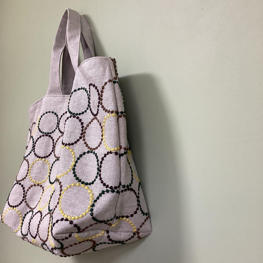 ミナペルホネンタンバリン両面でトートバッグ ハンドメイド