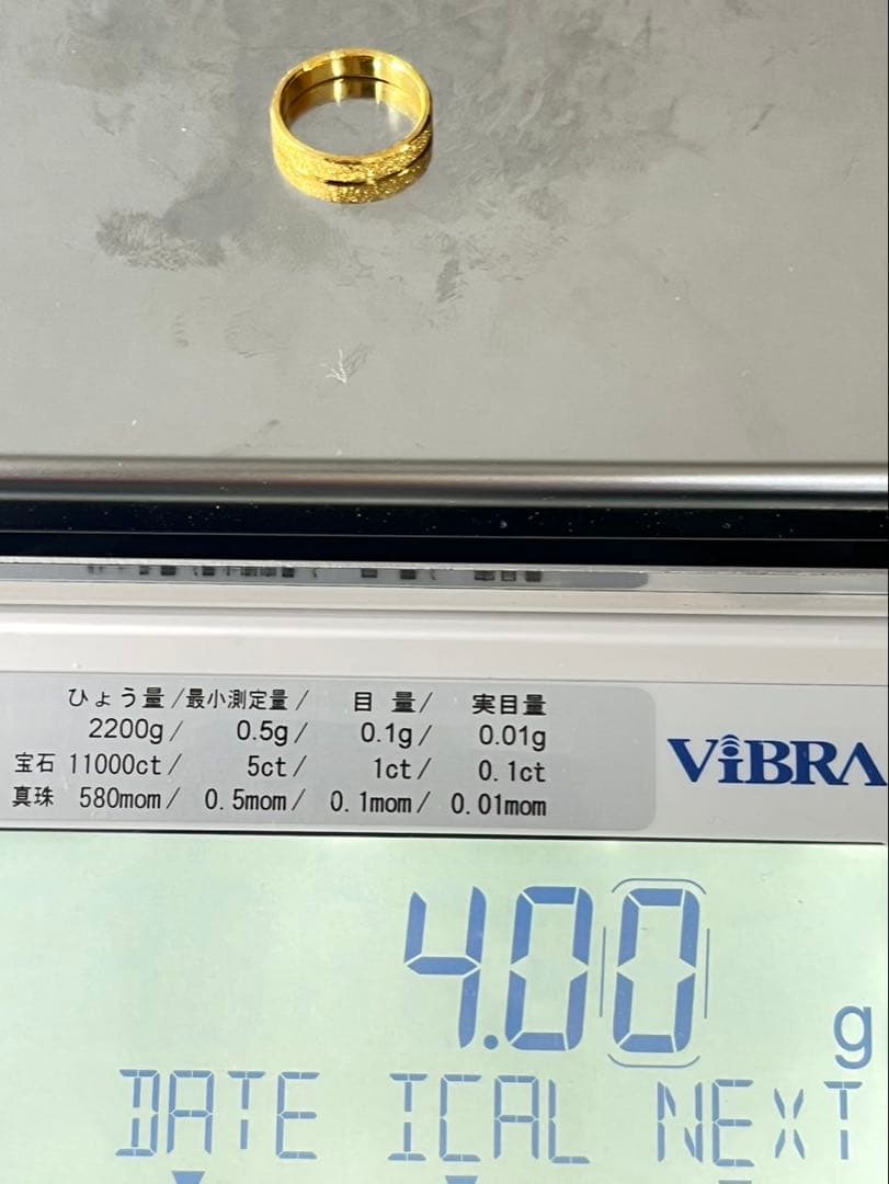 あーきK24純金グロスリング 4.00g指輪リング 刻印あり ハンドメイド
