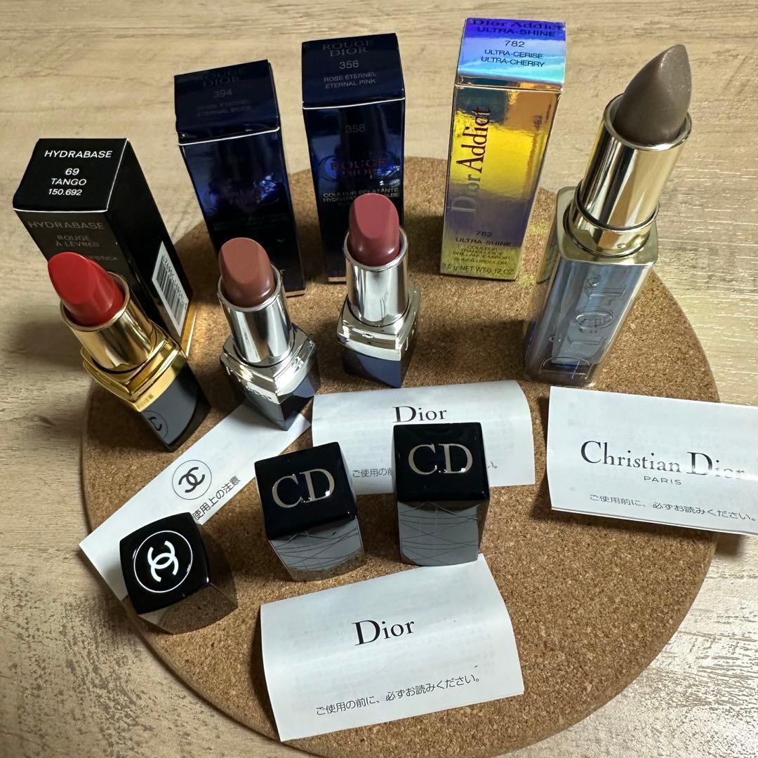 未使用　4点　シャネル　ディオール　口紅　ルージュ