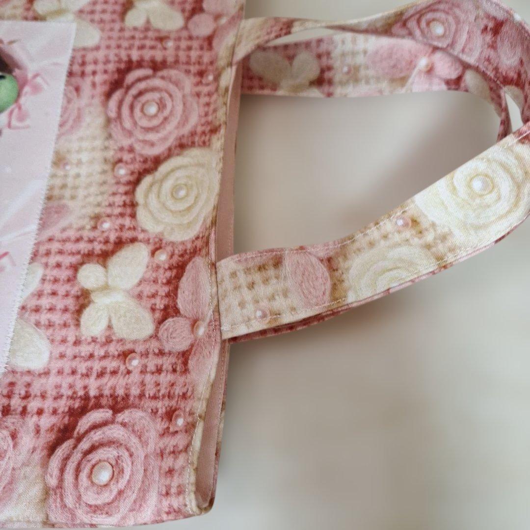 インコパネル生地　ハンドメイド　まちなしバッグ　フラットポーチ