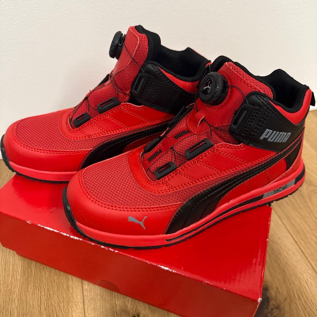 プーマ　安全靴 スイッチバック レッド ディスク ミッドカット