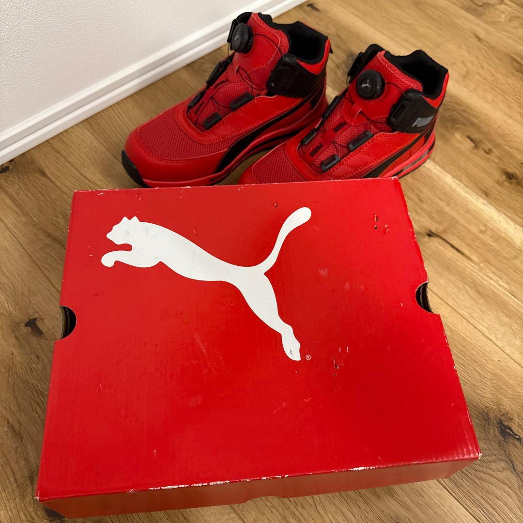 プーマ　安全靴 スイッチバック レッド ディスク ミッドカット