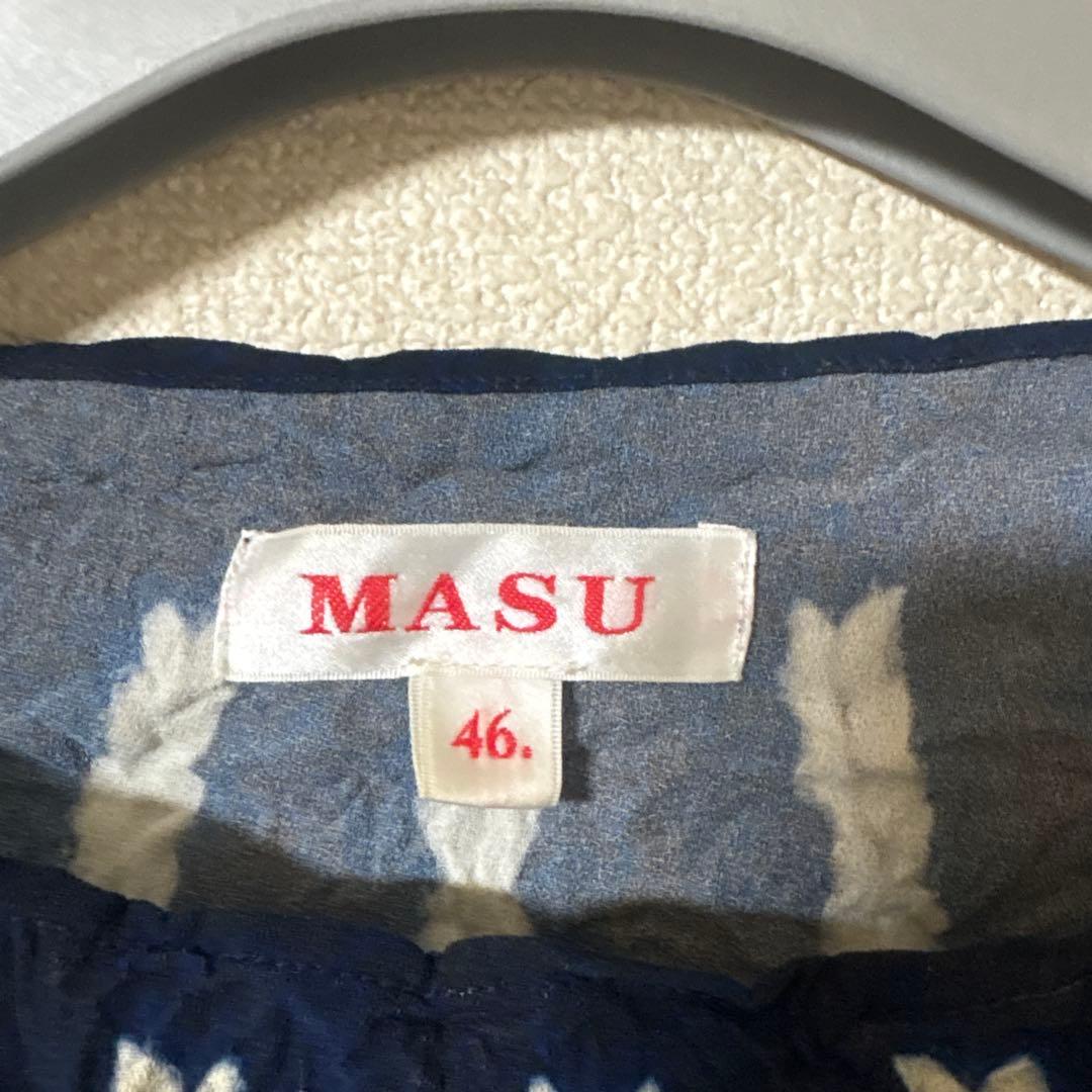 MASU ポップコーンシャツ 46 ネイビー/赤/白