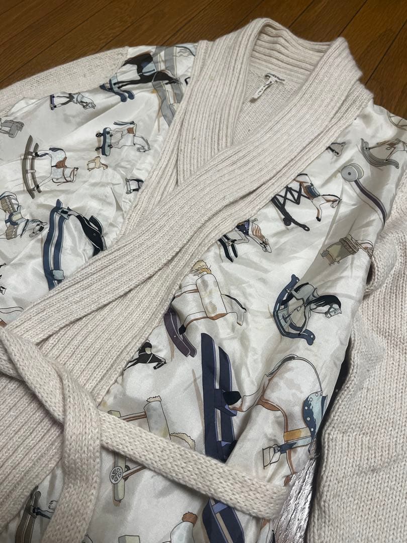 HERMES マルジェラ期 カシミヤ シルク ニット カーディガン L
