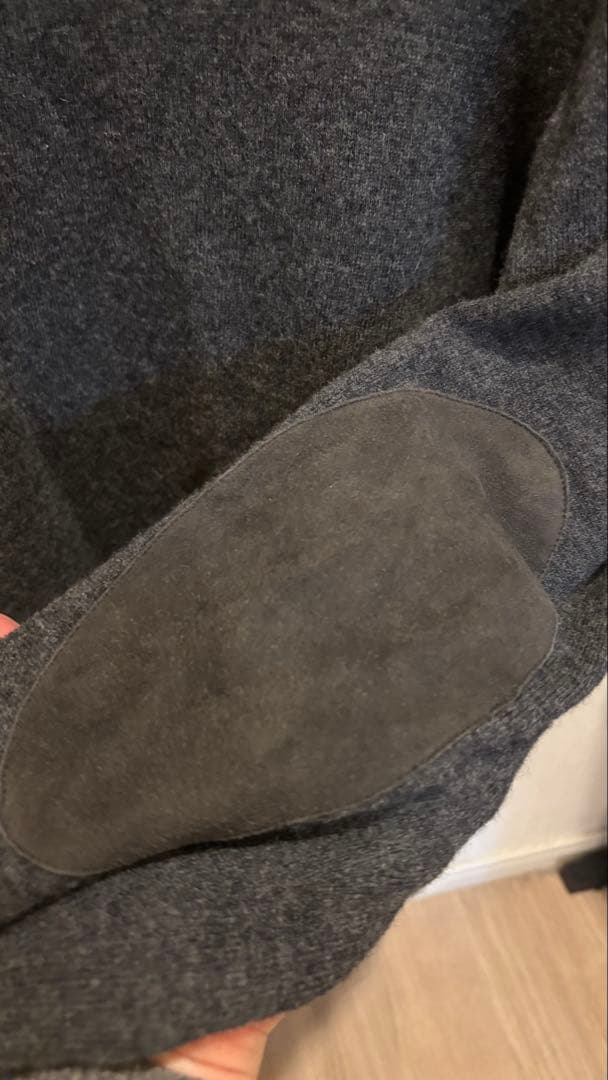 マルジェラ　グレー　クルーネック 長袖ニットセーター