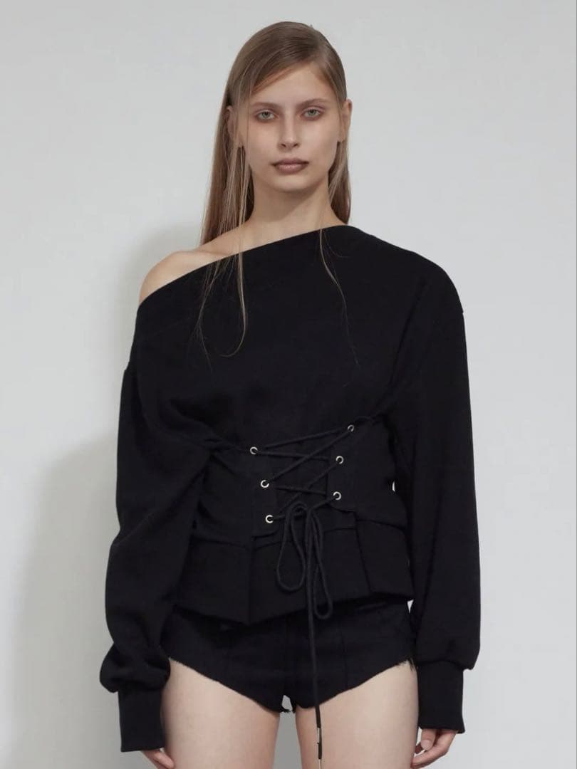 トップス BOHEMIANSEOUL CORSET SWEATSHIRT BLACK