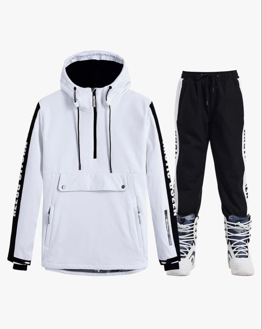 HOTIAN ホワイト/ブラック スノボウェア　スキー 女性用