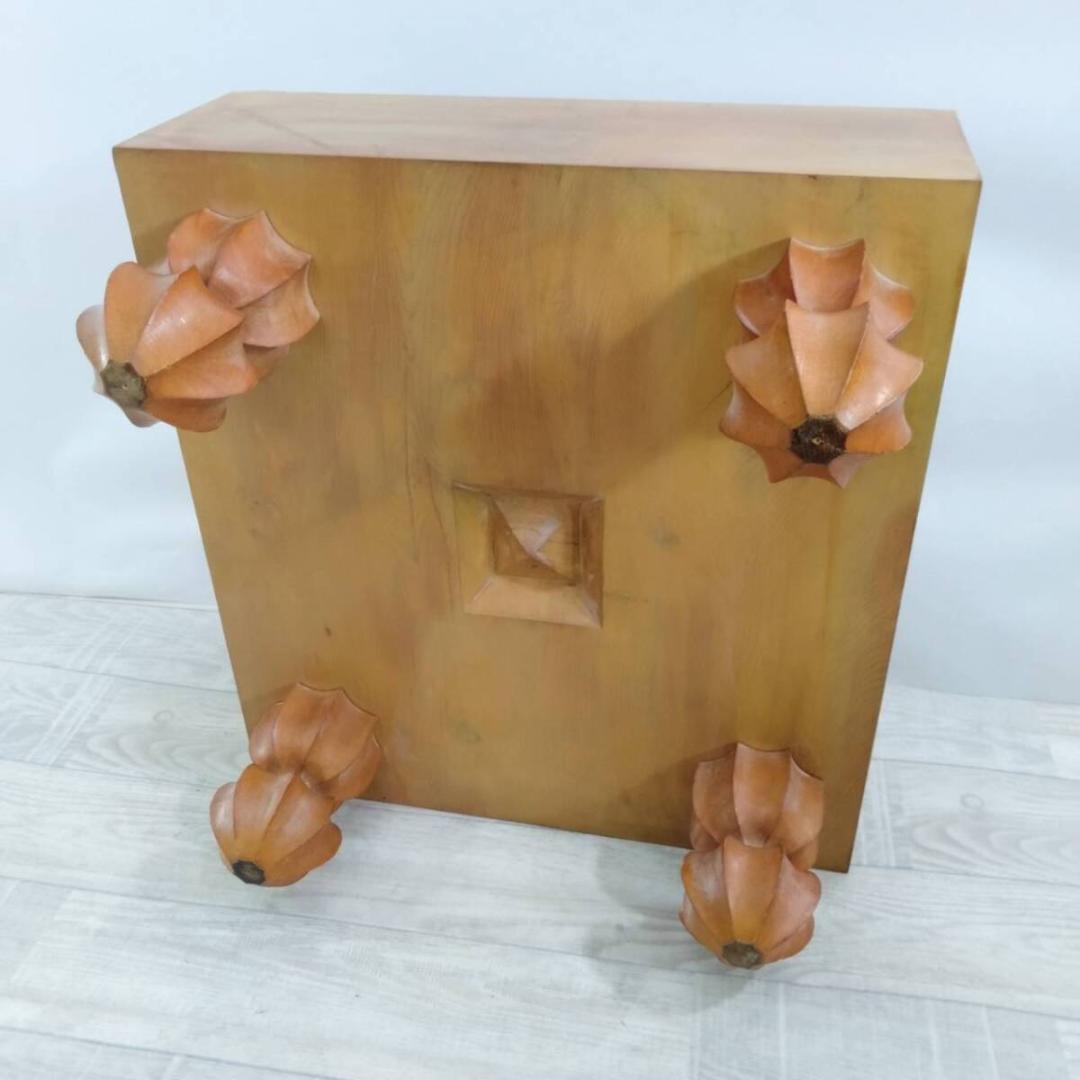 現状品 本榧 碁盤 木表 厚み14.1cm 重さ13.6kg 33号 蛤碁石付き