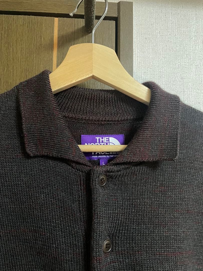パープルレーベル　ニットポロ　Lサイズ