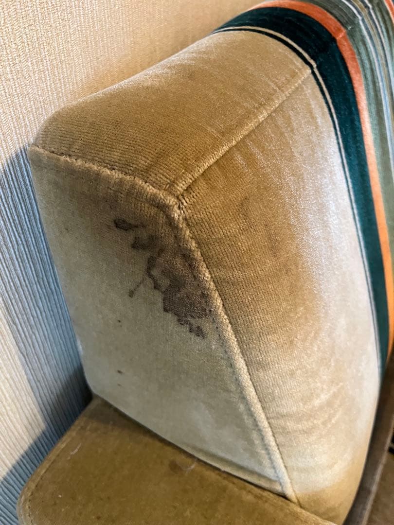 レトロ ストライプ 2人掛けソファ