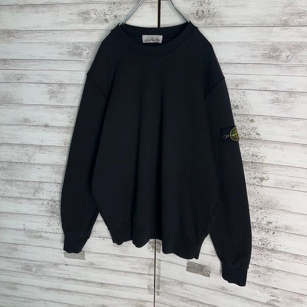 11766【美品・QR鑑定済み】ストーンアイランド　XLサイズスウェット　黒