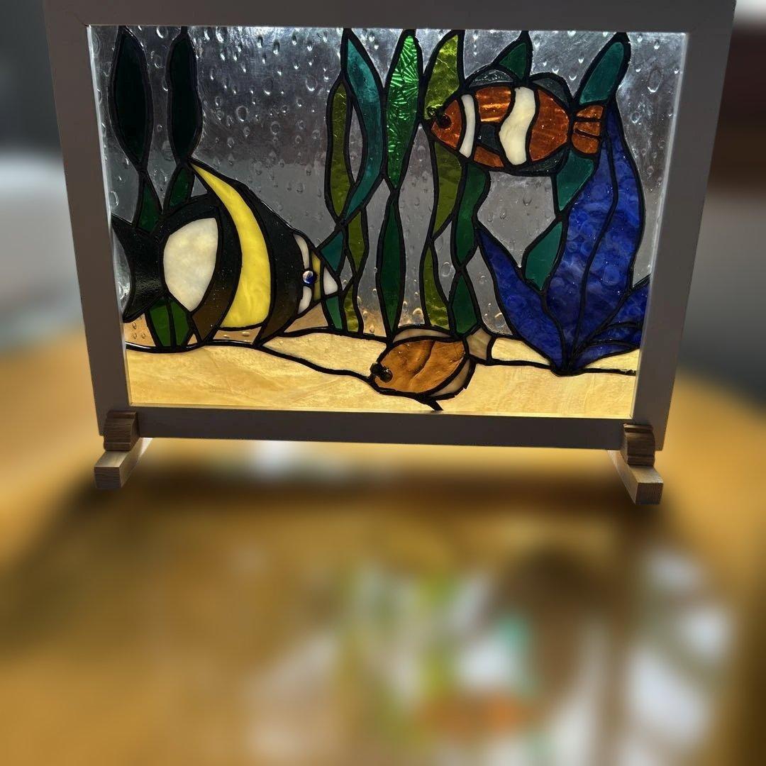 ステンドグラスパネルお魚ワールド