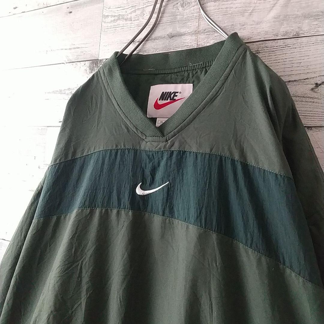 希少サイズ☆90s ナイキ 刺繍センターロゴ ナイロンジャケット XL USA製