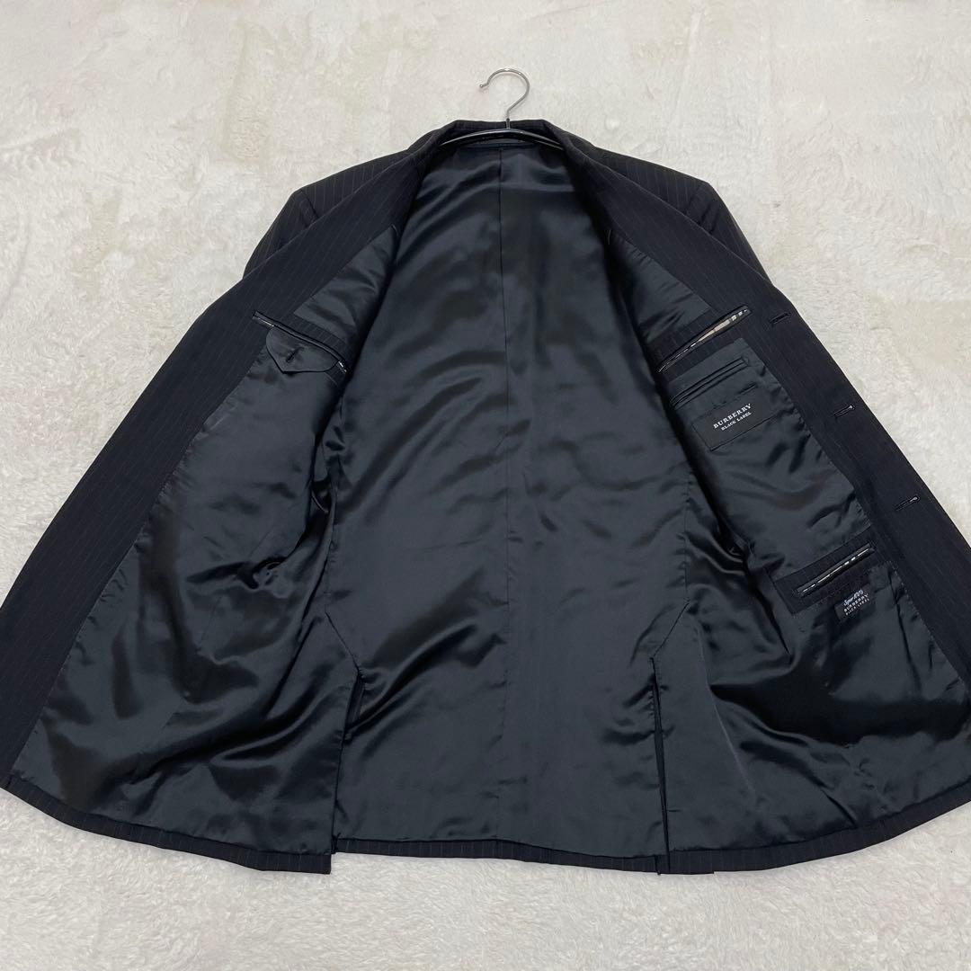 【美品】バーバリーブラックレーベル 3ピース スーツ ブラック ストラップ S