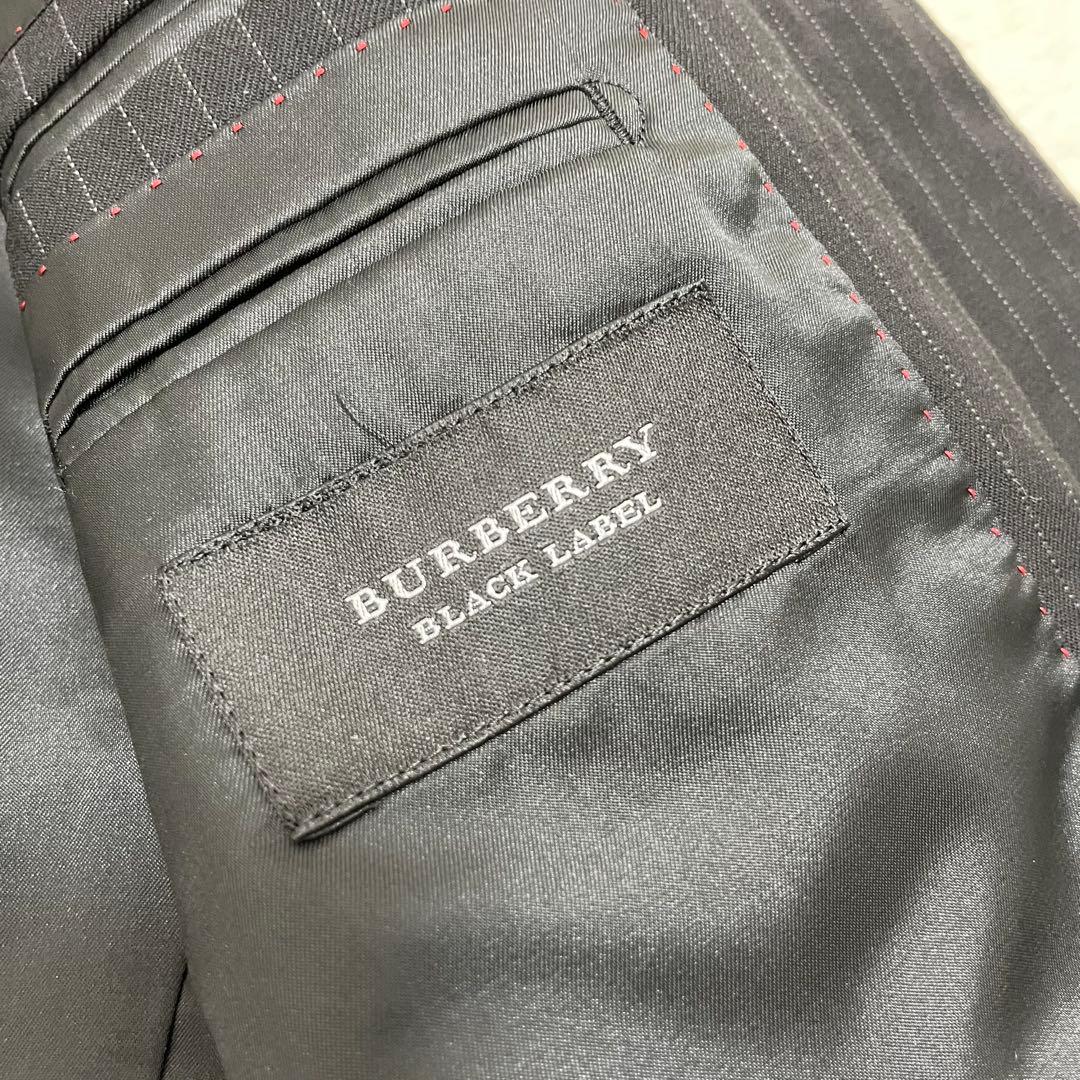 【美品】バーバリーブラックレーベル 3ピース スーツ ブラック ストラップ S