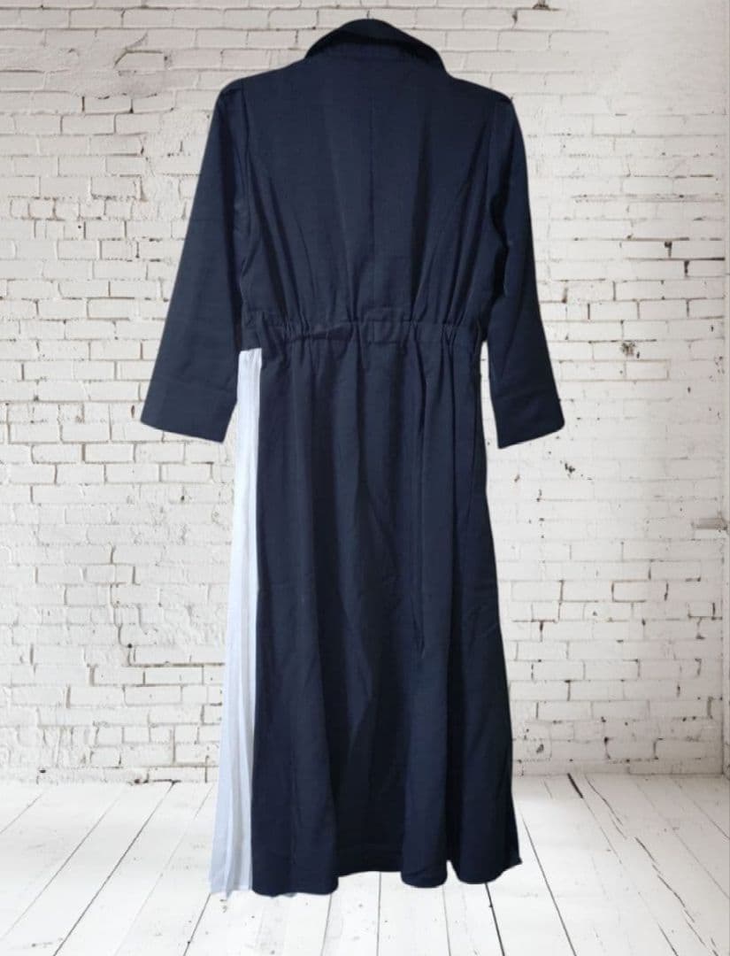 overE　オーバーイー　シャツプリーツワンピース　96　チャコール　新品