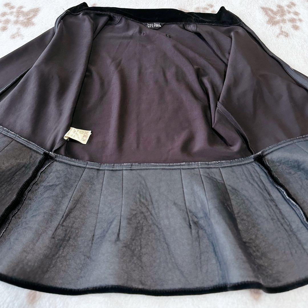 ジャンポールゴルチエ ベロア 切り替え へプラム ジップ トップス ジャケット