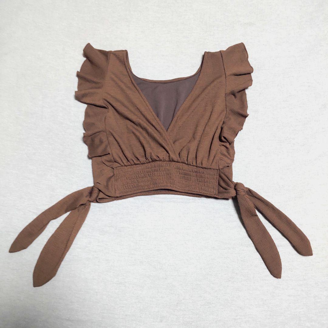 リエンダ ラッフルフリル ワイヤーカップ ビキニ 2WAY ブラウン S