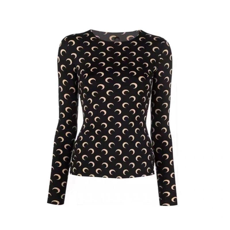 MARINE SERRE マリーンセル Tシャツ 長袖 ブラウンM