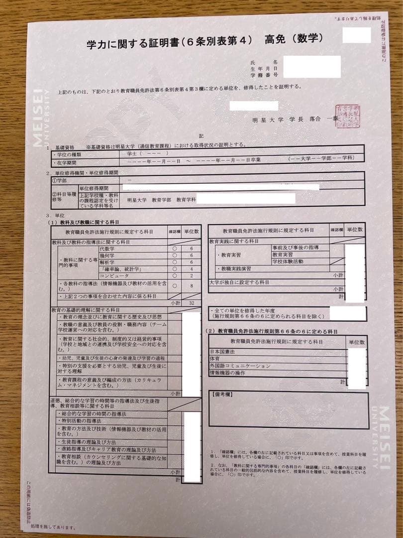 明星大学通信 中高数学免許科目 科目修了試験模範解答&合格レポート