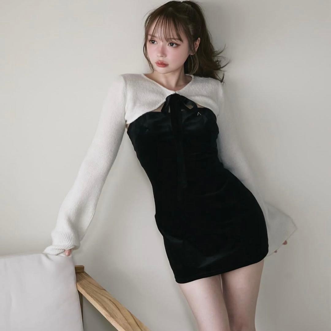 ワンピース ANDMARY Antia ribbon mini dress