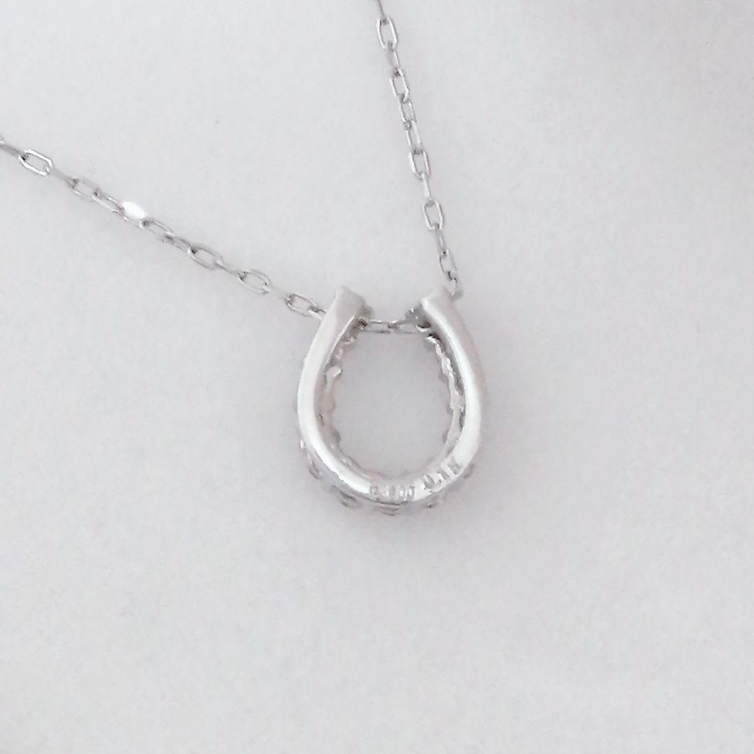 ●MJC ダイヤモンド プラチナ ホースシュー 馬蹄 ネックレス 45cm 三菱