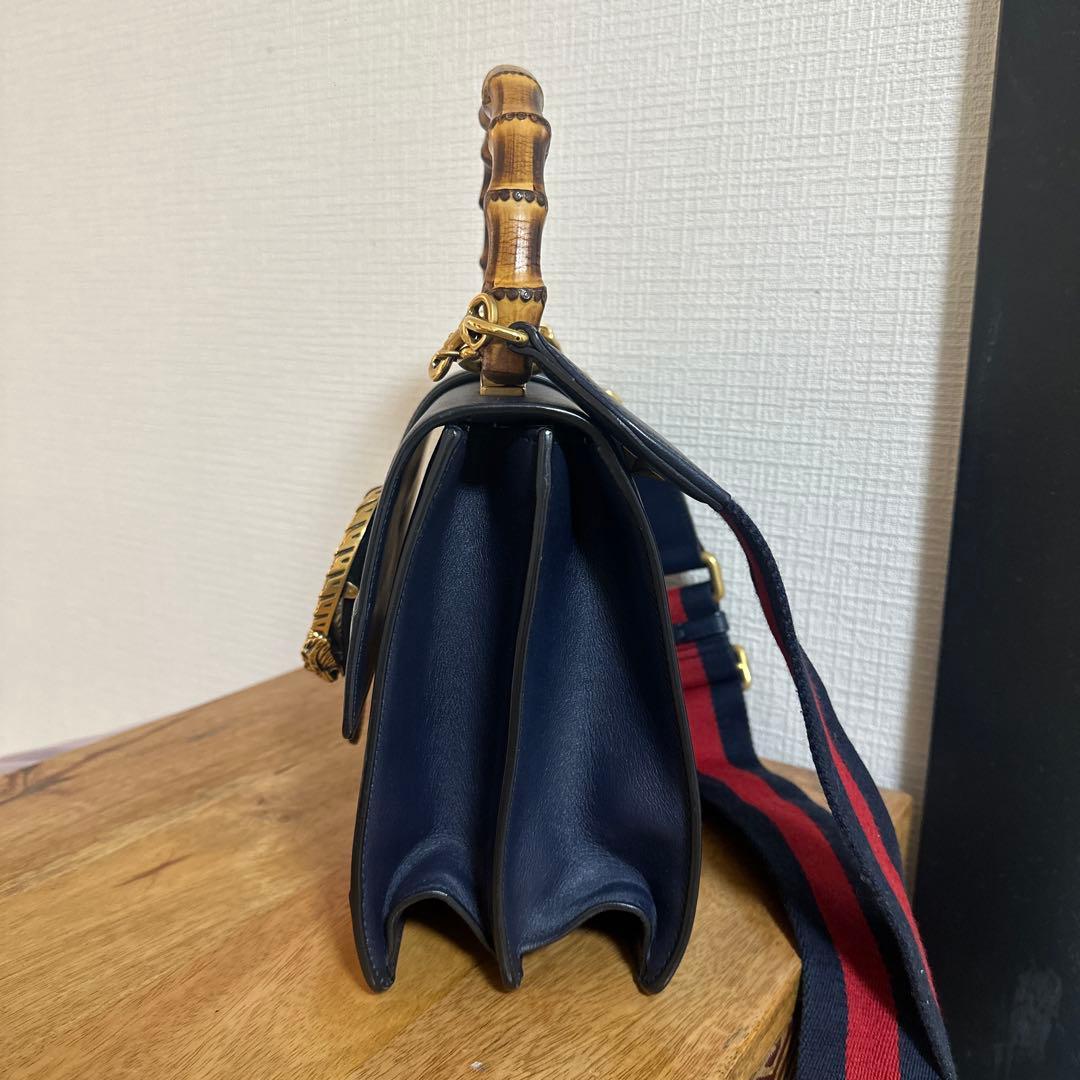 Gucci バンブーハンドル レザー ハンドバッグ