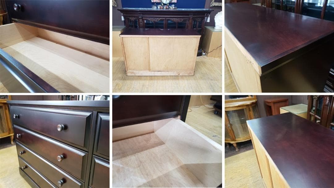 E21　美品！民芸家具　樺無垢材使用　二列四段八杯　整理箪笥　サイドボード