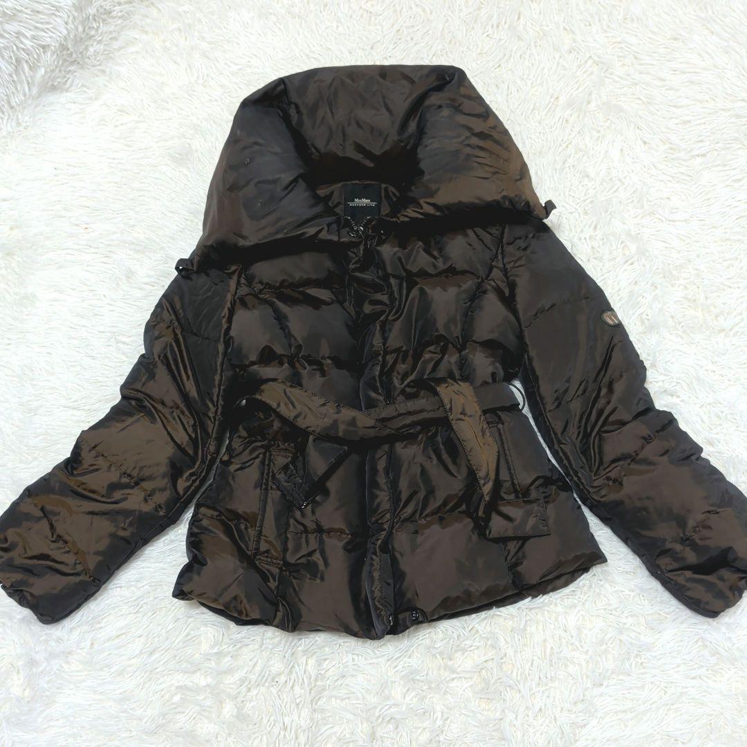 WEEKEND Max Mara ジャケット ダークブラウン 光沢 ベルト付き