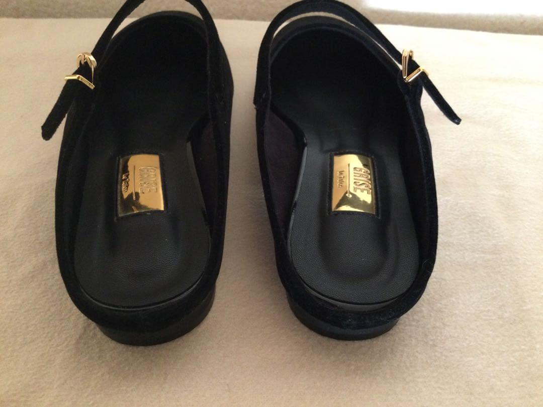 GRISE ラウンド　ストラップ　ミュール 黒　25cm