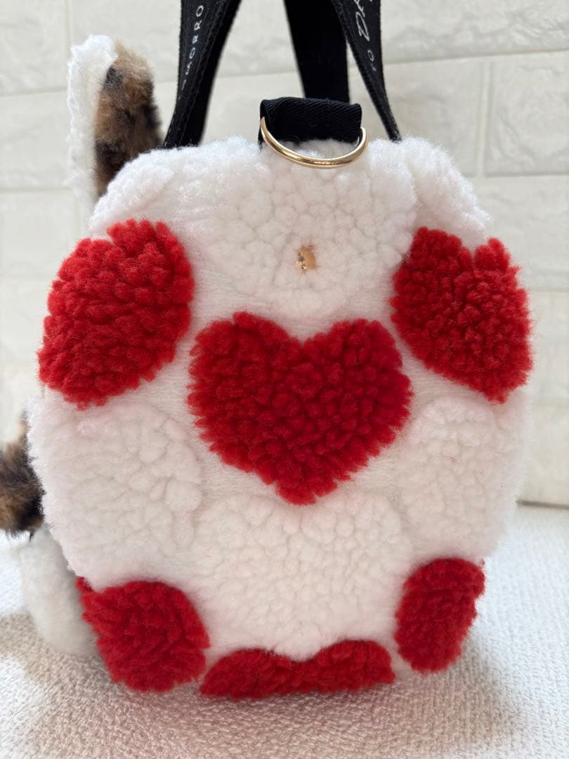 さ*ー様 コヤンイサムチョン　ハンドメイド　ハートボアバッグ　赤　ヒョウ柄うさち