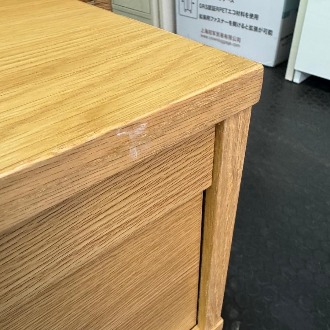 ☆☆無印良品　オーク材AVラック薄型（引戸）・幅110㎝　MUJI