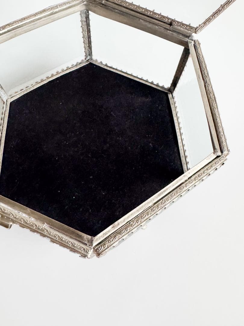 フランスアンティーク ジュエリーボックス 六角形