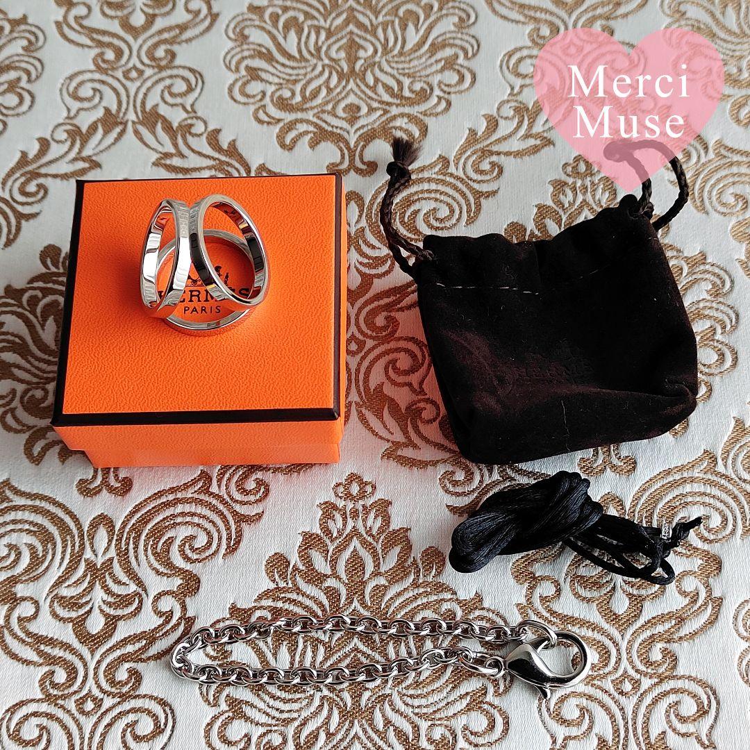 ❤未使用品❤スカーフリング トリオ シルバー金具 エルメス ネックレスにも