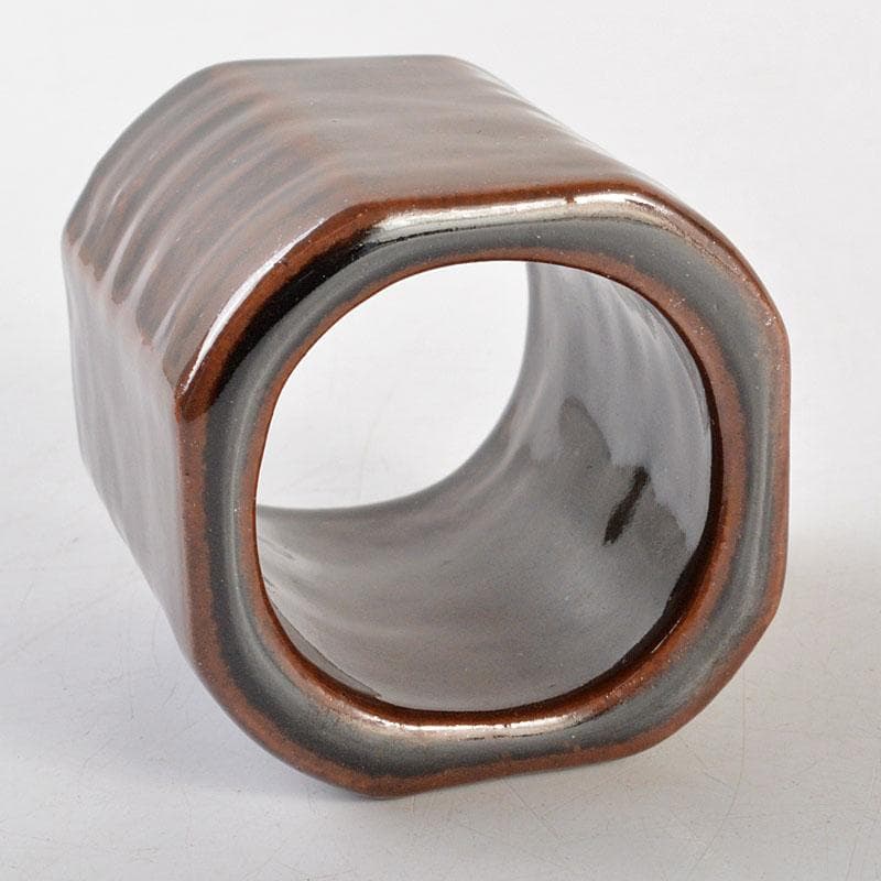 茶道具　膳所焼　淡海ぜぜ　陽炎園造　面取　蓋置　共布共箱　V　6817