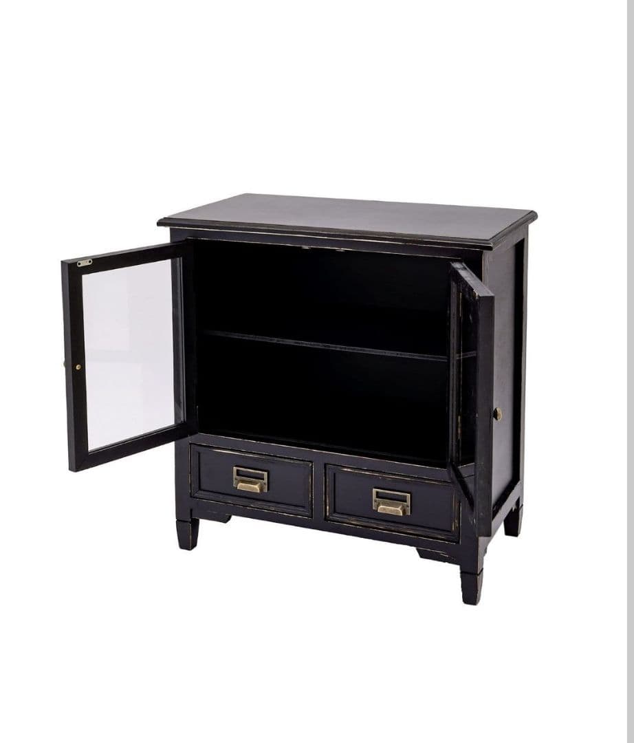 Salut! サリュ アンティーク ガラスキャビネット ブラック 黒 ゴシック