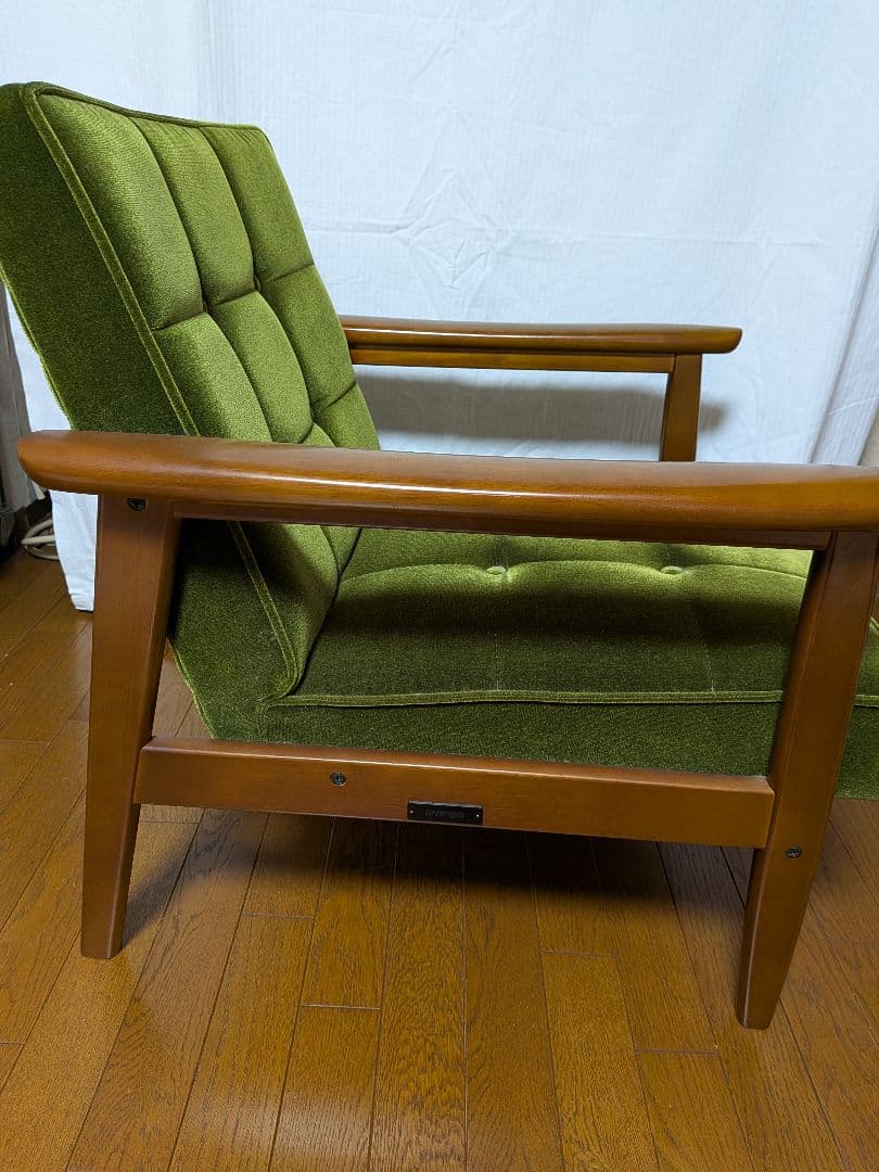 カリモク60kチェア　モケットグリーン 1人掛けソファ