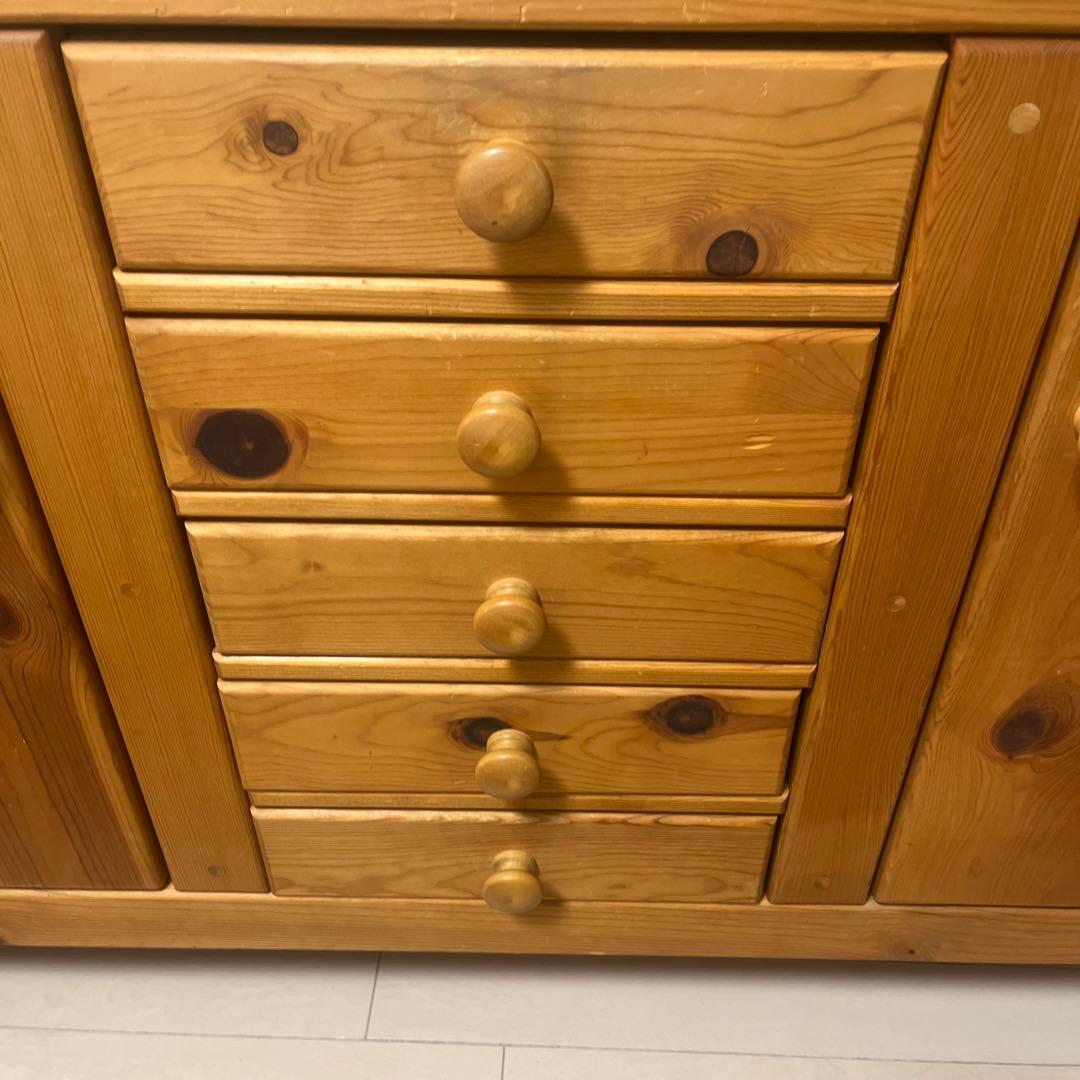 木製チェスト 彫刻　アンファン　カントリー　チェスト　天然木