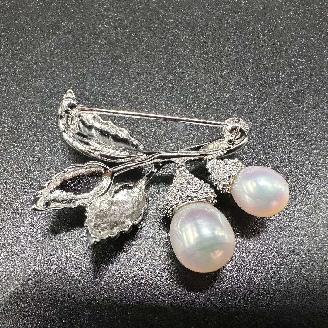 極美品✨　MIKIMOTO ミキモト　パール　ブローチ　どんぐり　希少　1352