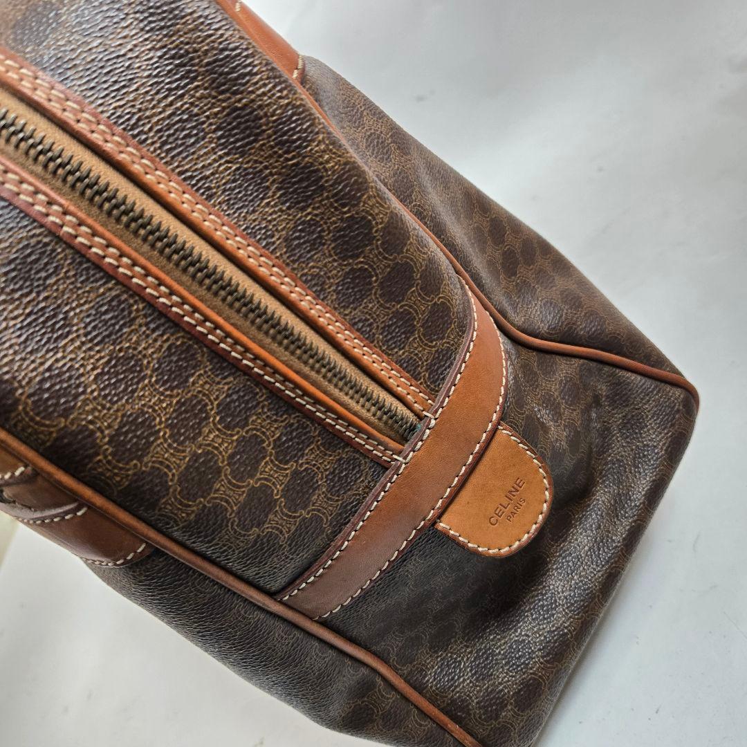 美品 CELINE ミニボストンバッグ マカダム トリオンフ金具 A4収納可能