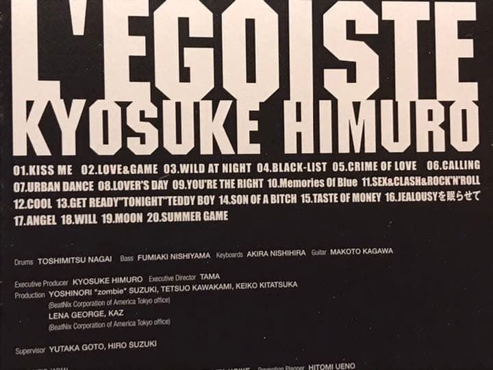 氷室京介/L'E[´]GOI[¨]STE  DVD