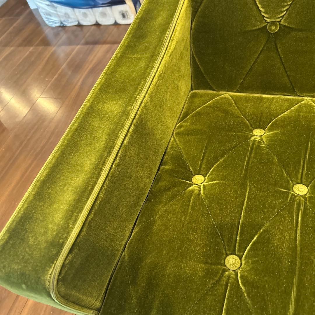 【カリモク60】ロビーチェア3シーター　モケットグリーン色