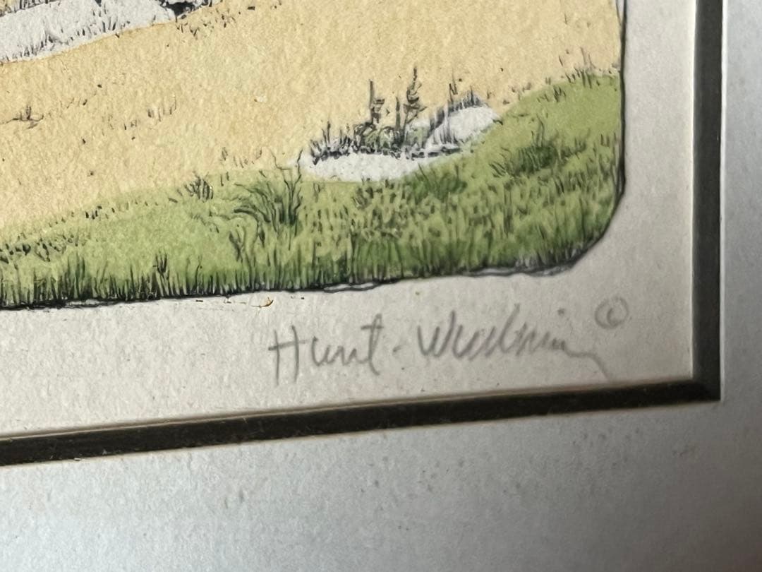 リトグラフ 手彩色 スーザン・ハント・ウォルコッツ