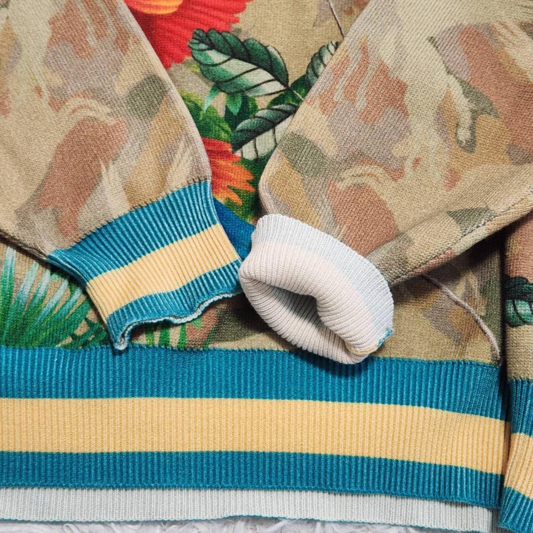 エトロ ニットトップス メンズM トロピカル カモフラ コットン 極美品