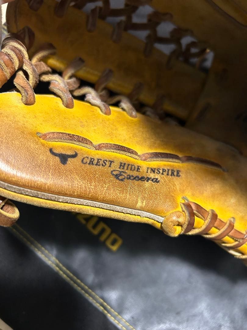 【期間限定値下げ中】Mizuno Pro 硬式グローブ イエロー 専用バッグ付き